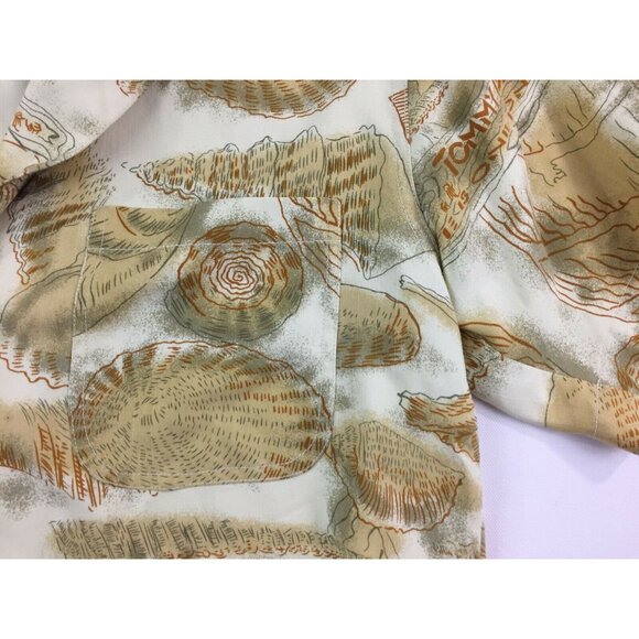 Tommy Bahama Men's Hawaiian Shirt Beige Yellow Life Weekend Shells Size Medium - Picture 5 of 8